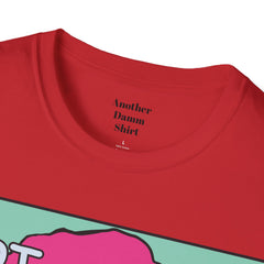 HOT Pink Cotton Candy Haired Pop Art Lady Unisex Softstyle T-Shirt