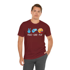 PEACE LOVE play BILLARD - Graphic Unisex Jersey Short Sleeve Tee
