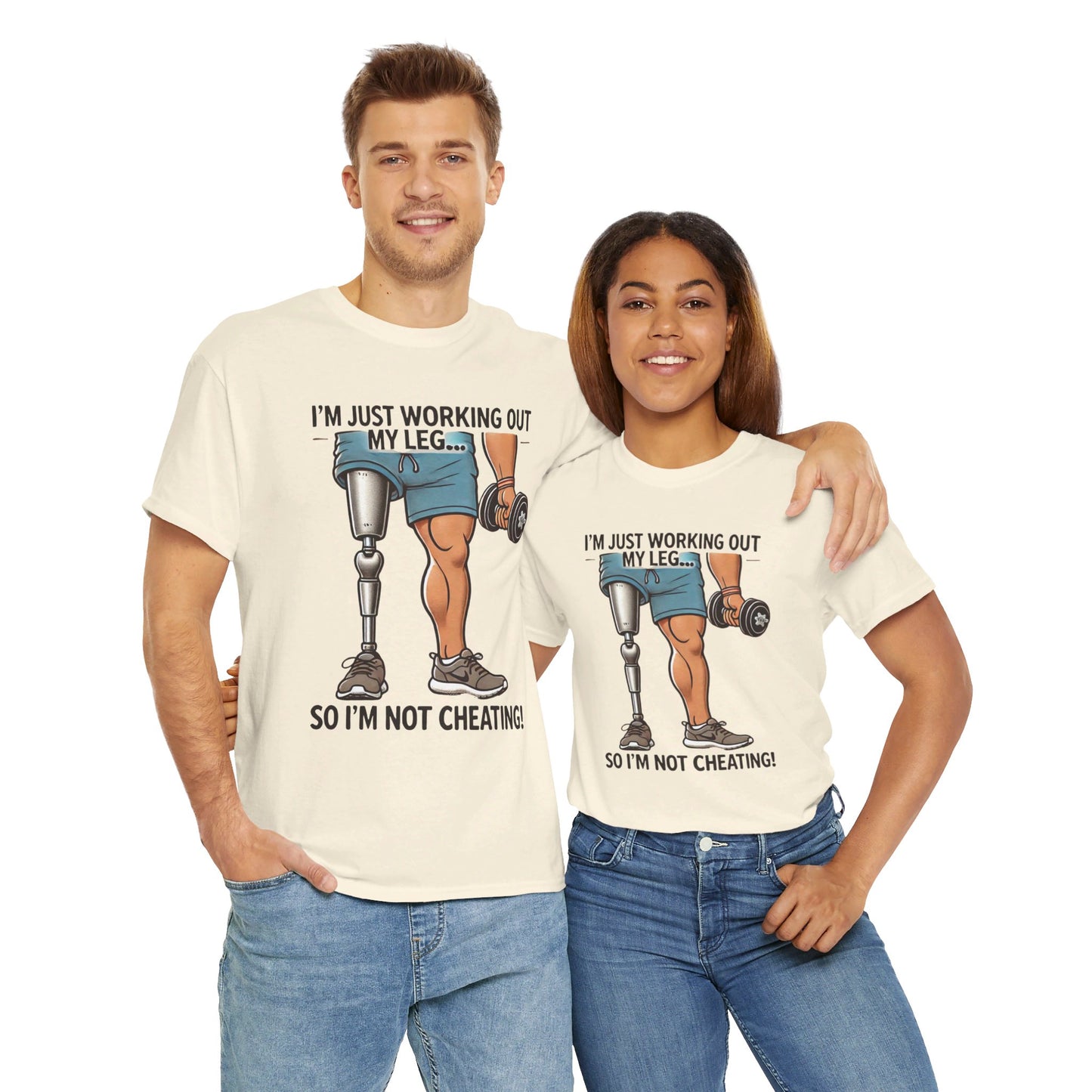 I'm Just Working Out My Leg Amputee Humor - Unisex Garment-Dyed T-shirt