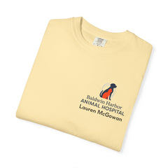 Lauren McGowan Front Logo Back Graphic Baldwin Harbor Animal Hospital "Who Let the Dogs Out?" Tee