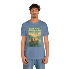 Relaxing Fishing Tee - Cast Your Worries Away, Unisex Casual Shirt, Perfect Gift for Dad, Outdoor Lovers, Fishing Trips, Summer Vibes