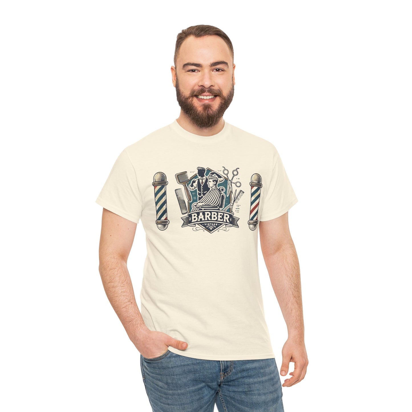 Vintage Barber - Graphic Unisex Heavy Cotton Tee