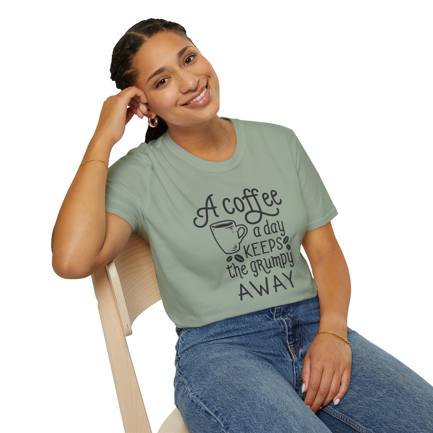 A COFFEE A Day Keeps The Grumpy Away Unisex Softstyle T-Shirt