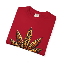 Vintage Leopard Cannabis Leaf T-shirt — Weed Lover Stoner Gift