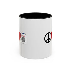 Peace Love Mahjong - 11 oz Accent Coffee Mug,Mahjong mug,mahjong player gift,strategy game present,tabletop lover cup,nerd culture mug