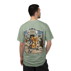 Back Graphic "Who Let the Dogs Out?" Baldwin Harbor Animal Hospital Cute Vet Clinic T Shirt