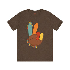 Thankful Teacher T‑Shirt – Hand Turkey Teacher Appreciation Tee
