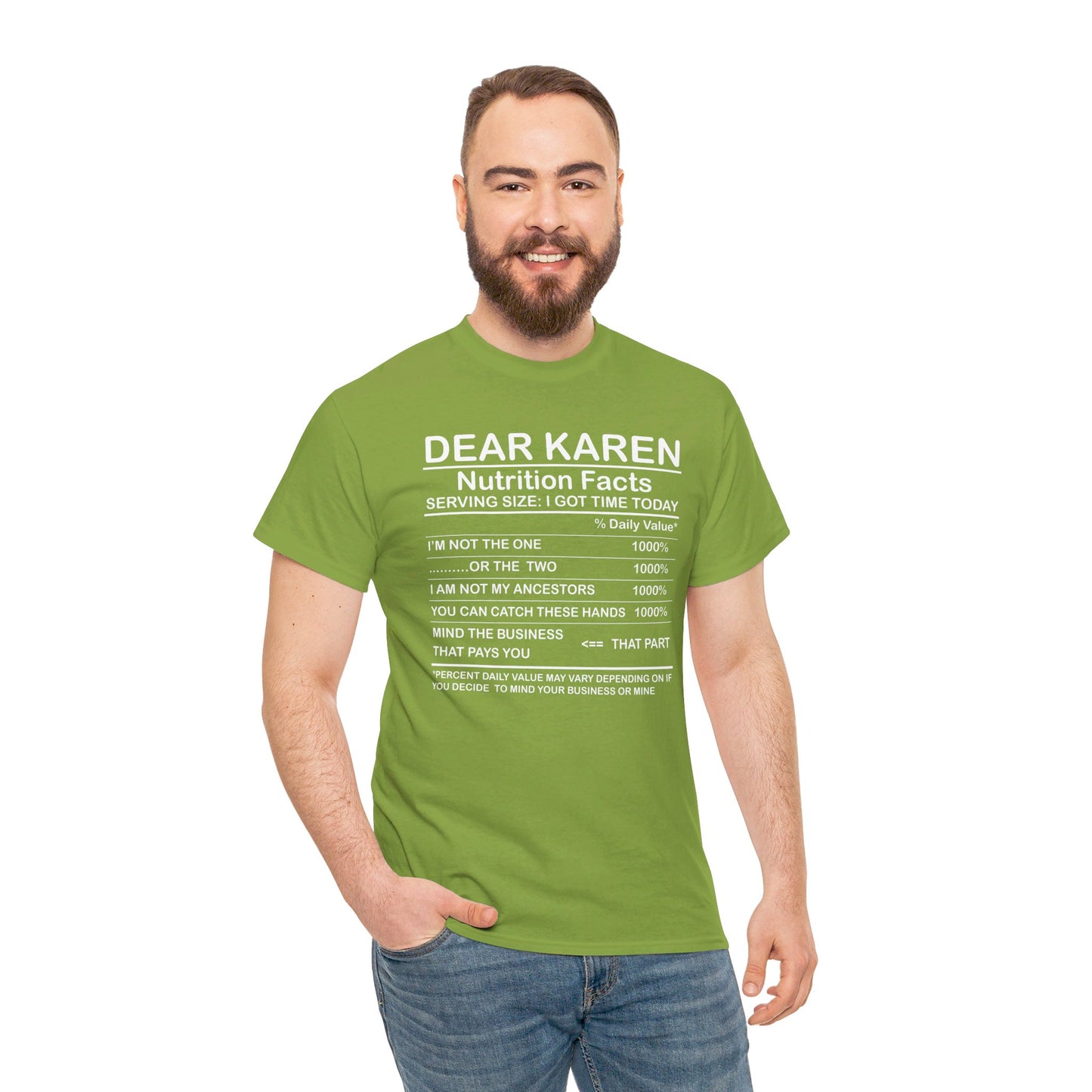 Karen Nutritional Facts Unisex Heavy Cotton Tee