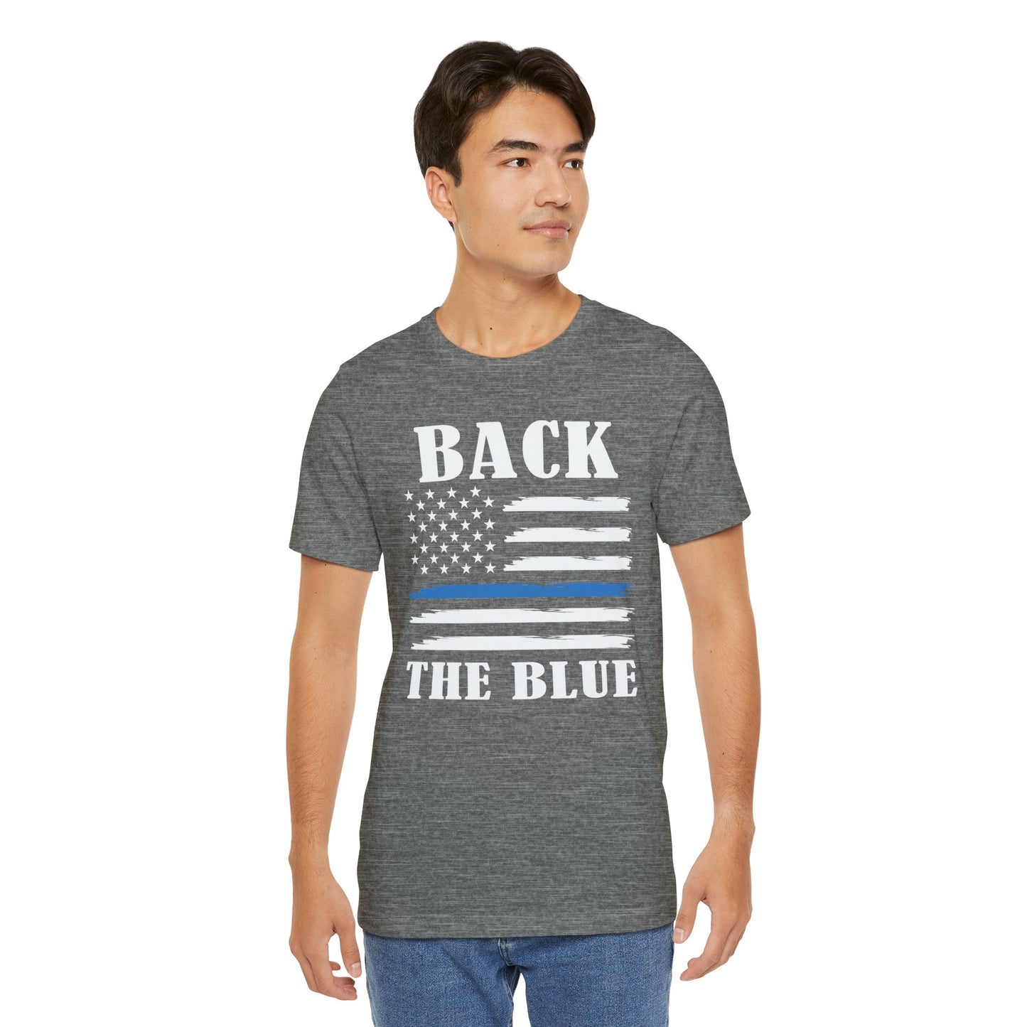 BACK THE BLUE Flag, Graphic Unisex Short Sleeve Tee