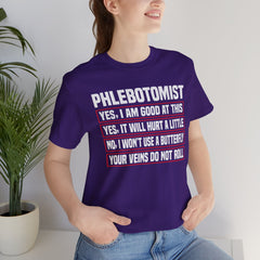 Phlebotomist Humor Tee, Funny Medical Shirt, Nurse Gift, Blood Tech Wear, Cute Phlebotomy Humor, Healthcare Apparel