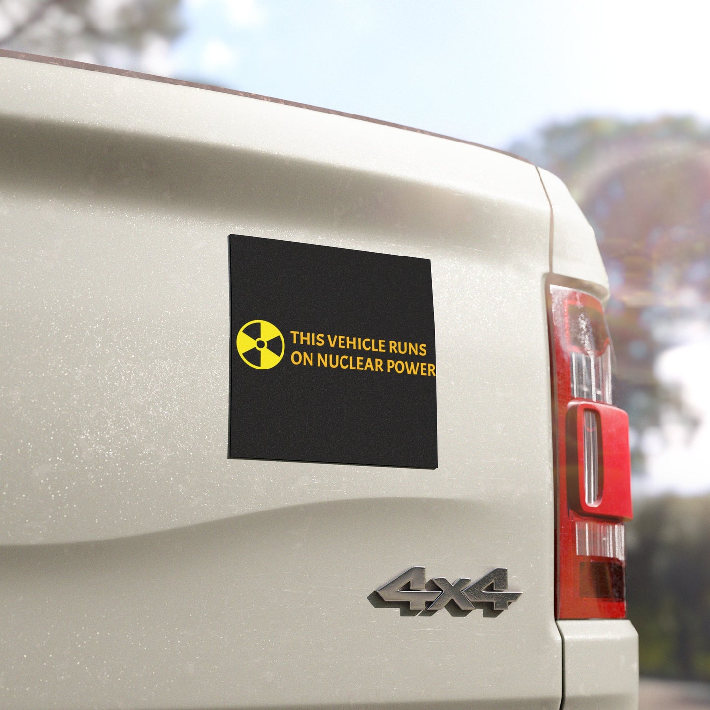 This Vehicle Runs On Nuclear Power Graphic Car Magnets