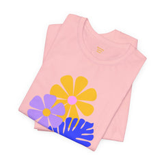 Summer Floral Tee — Retro Flowers & Monstera Design