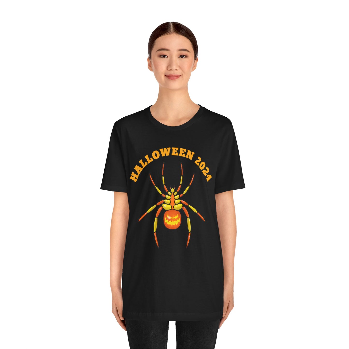 Halloween 2024 Pumpkin Spider - Graphic Unisex Jersey Short Sleeve Tee