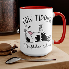 COW TIPPING Awareness - Accent Mugs | Cow Tipping Is Real, Bovine Humor. Gift For Him, Gift For Her, Farm Humor, Cow Fan Gift, Farm Animal