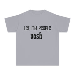 Youth Midweight Tee - 'Let My People Nosh' Foodie T-Shirt for Kids
