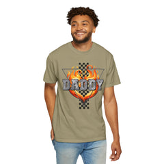 GO DADDY graphic, Comfort Colors 1717, unisex garment-dyed t-shirt, retro graphic tee, gift for him, Birthday gift tee, Vintage checkered graphic tee, Flames Tee, Fathers Day Shirt