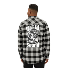 Wild Sound Wolf Guitarist Graphic - Unisex Flannel Shirt