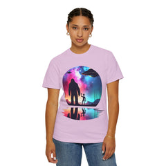 Bigfoot & Alien Nightscape T-Shirt — Sasquatch UFO Graphic Tee