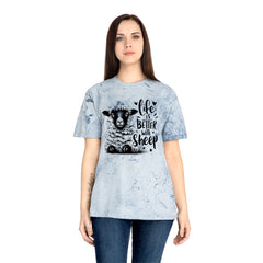 Life Is Better With Sheep Graphic Unisex Color Blast T-Shirt