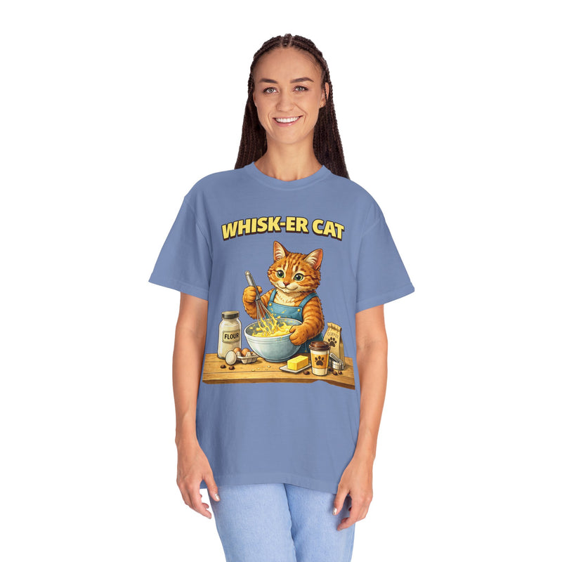 Whisker Cat Baking T-Shirt — Cute Cat Chef Graphic Tee