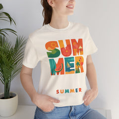 Summer Graphic Tee — Colorful Tropical "SUMMER" Typography T-Shirt