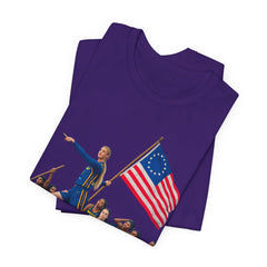 Historical Fever Patriot T‑Shirt — Revolutionary Flag Rowboat Design