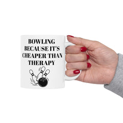 Bowling Therapy Ceramic Mug
