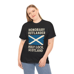 Honorary Outlander Heavy Cotton Tee, Holy Loch Scotland Shirt, Outlander Fan Gift, Casual Tee, Travel Souvenir, Unisex T-Shirt