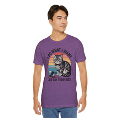 I Do What I Want Cat Quote - Graphic Unisex Jersey Short Sleeve Tee