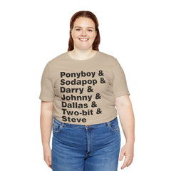 The Outsiders Shirt, Greasers Characters Shirt, Unisex Jersey Short Sleeve Tee