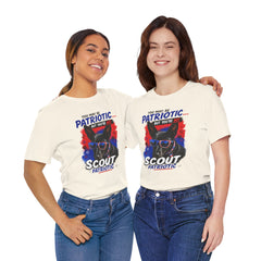 Personalized With Your Dogs Image and Name Patriotic Unisex Jersey Short Sleeve Tee