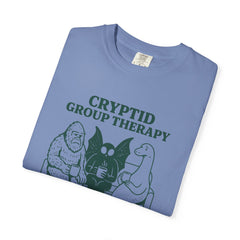 Cryptid Group Therapy Bigfoot, Mothman and Loch Nessie Unisex T-Shirt, Funny Graphic Tee, Gift for Cryptid Lovers, Quirky Casual Wear, Cool Humor Shirt