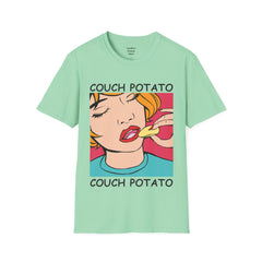 Couch Potato Pop Art Girl Unisex Softstyle T-Shirt