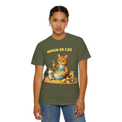 Whisker Cat Baking T-Shirt — Cute Cat Chef Graphic Tee