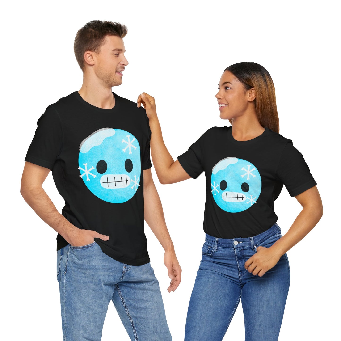 Emoji Whos Cold - Graphic Unisex Jersey Short Sleeve Tee