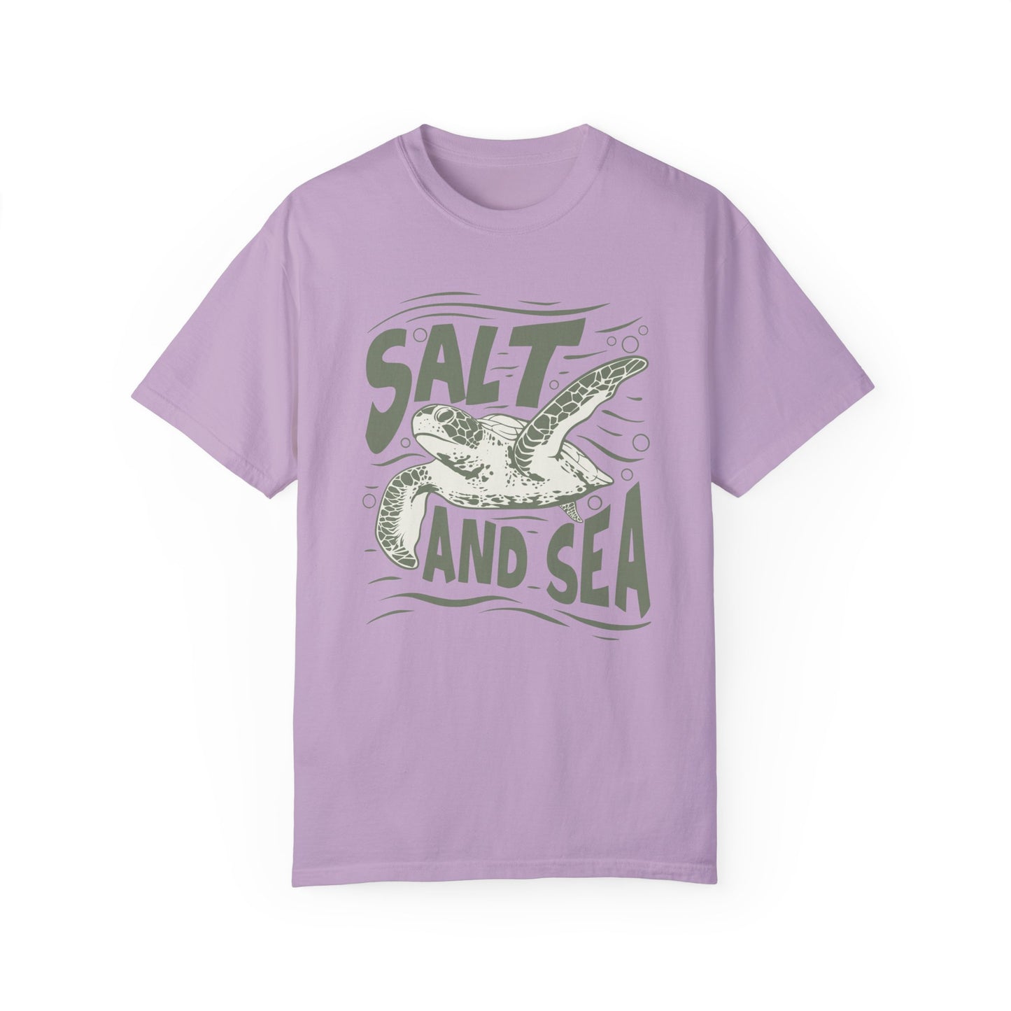 Sea Turtle, Salt And Sea -  Graphic Unisex Garment-Dyed T-shirt