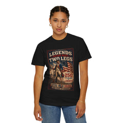 Amputee Patriotic 250th Anniversary T-Shirt — "Legends Never Need Two Legs" Vintage American Flag Tee