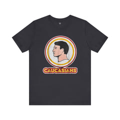 Graphic Tee - Funny Caucasians Satire Head Shot Unisex Jersey Short Sleeve Tee