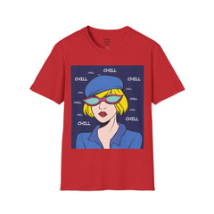 Chill Girl Unisex Softstyle T-Shirt  Pop Art Girl Wearing Sunglasses