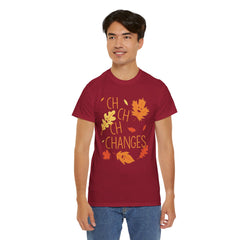 Changes Fall Leaves Graphic - Unisex Heavy Cotton Tee