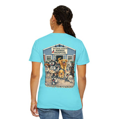 Lauren McGowan Front Logo Back Graphic Baldwin Harbor Animal Hospital "Who Let the Dogs Out?" Tee