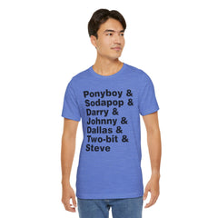 The Outsiders Shirt, Greasers Characters Shirt, Unisex Jersey Short Sleeve Tee