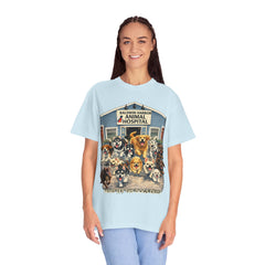 Pitbull Added "Who Let the Dogs Out?" Baldwin Harbor Animal Hospital Cute Vet Clinic T Shirt