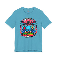 100 Days of School Complete - Unisex Short Sleeve Tee | Elementary School Holiday, Teacher Apparel, Kids Motivation, Days Checked Off