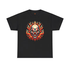 Flaming Fire Clown - Graphic Unisex Heavy Cotton Tee