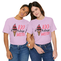100 Days of School Unisex Tee | Elementary School, Ice Cream, Teacher Apparel