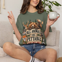 All Animals Are Pettable T-Shirt – Funny Animal Lover Wildlife Design