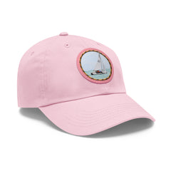 Hempstead Bay Sailing Club Leather Patch Dad Hat — Flying Scot Embroidered Round Patch