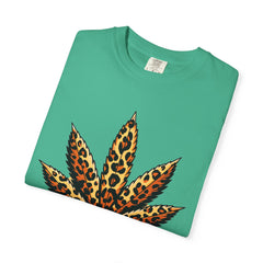 Vintage Leopard Cannabis Leaf T-shirt — Weed Lover Stoner Gift