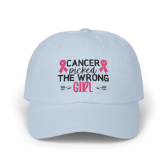 Cancer Picked the Wrong Girl Dad Cap – Breast Cancer Survivor Support Hat